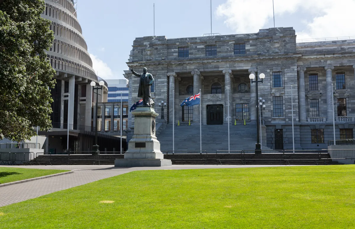 Parliament House and the Beehive in Wellington